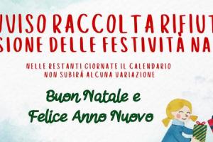 Festività Natalizie: VARIAZIONE AL CALENDARIO DI RACCOLTA