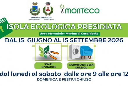 Isola Ecologica di Casalabate: apertura dal 15 giugno al 15 settembre 2026 